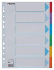 Esselte Rejstříky "Standard", popisovatelná titulní str., mix barev, karton, A4, 6 dílů, 100192