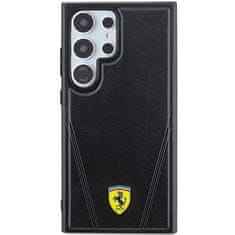 Ferrari Originální pevné pouzdro Hot Stamp V Lines MagSafe FEHMS24LP3BAK pro Samsung Galaxy S24 Ultra Black