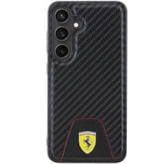 Ferrari Originální pevné pouzdro Carbon Stitched Bottom FEHCS24SN3PUK pro Samsung Galaxy S24 Black