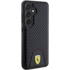 Ferrari Originální pevné pouzdro Carbon Stitched Bottom FEHCS24SN3PUK pro Samsung Galaxy S24 Black