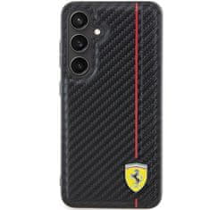 Ferrari Originální pevné pouzdro Carbon Printed Line FEHCS24MN3DUR pro Samsung Galaxy S24 Plus Black