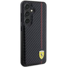 Ferrari Originální pevné pouzdro Carbon Printed Line FEHCS24MN3DUR pro Samsung Galaxy S24 Plus Black