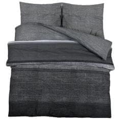 Vidaxl Sada ložního prádla tmavě šedá 260 x 220 cm bavlna