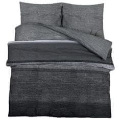 Vidaxl Sada ložního prádla tmavě šedá 240 x 220 cm bavlna