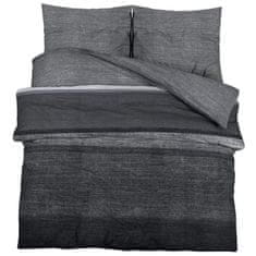 Vidaxl Sada ložního prádla tmavě šedá 140 x 200 cm bavlna