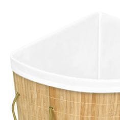 Vidaxl Rohový bambusový koš na prádlo 60 l