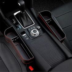 Automor Dvoudílný bezpečný úložný prostor v autě přímo vedle sedadla, pohodlné skladování, snadná instalace, kompatibilní se všemi vozidly