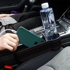 Automor Dvoudílný bezpečný úložný prostor v autě přímo vedle sedadla, pohodlné skladování, snadná instalace, kompatibilní se všemi vozidly