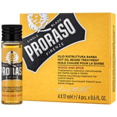 Proraso Wood & Spice Oil Beard - dřevitě-kořeněný olej na vousy, 4xml, zkrotí a ošetří vousy