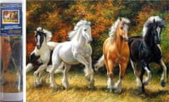 Norimpex Diamantové malování Čtyři cválající koně 30x40cm