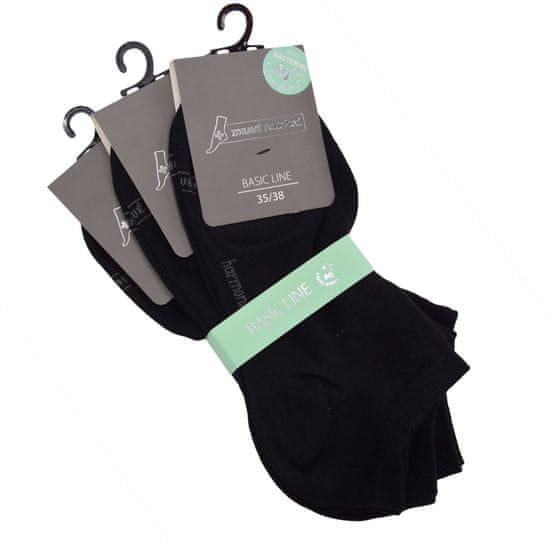 Zdravé Ponožky unisexové jednobarevné bavlněné kotníkové ponožky s ionty stříbra 93001 3pack