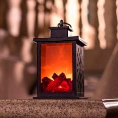 Netscroll Dekorativní lampa s vzhledem krbu a virtuálním ohněm, FireLantern