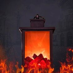 Netscroll Dekorativní lampa s vzhledem krbu a virtuálním ohněm, FireLantern