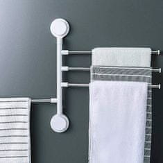 Netscroll Držák na ručníky, utěrky a ubrousky, pro koupelnu nebo kuchyni, držák zároveň slouží jako sušič malého prádla, bez vrtání, BarTowel