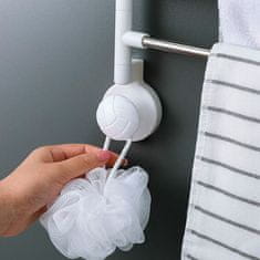 Netscroll Držák na ručníky, utěrky a ubrousky, pro koupelnu nebo kuchyni, držák zároveň slouží jako sušič malého prádla, bez vrtání, BarTowel