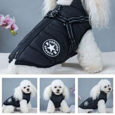 Petallure Nepromokavá stylová bunda pro psy s reflexní páskou, S-M