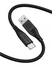 SWISSTEN datový kabel soft silicone USB-A - USB-C, 60W, 1.5m, černá
