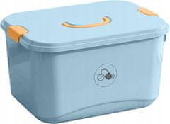 Korbi Modrá uzavíratelná léková krabička - organizační kontejner na léky AP7
