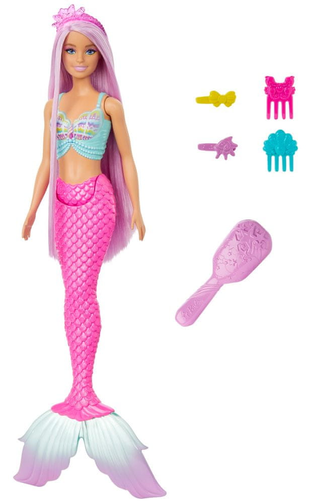 Levně Mattel Barbie Pohádková panenka s dlouhými vlasy - mořská panna HRR00