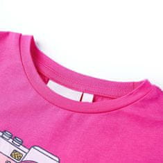 Vidaxl Dětské tričko tmavě růžové 140