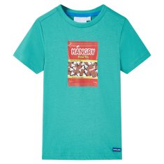Greatstore Dětské tričko s krátkým rukávem tmavě mátové 128