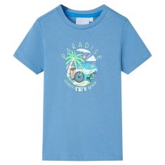 Vidaxl Dětské tričko středně modré 104