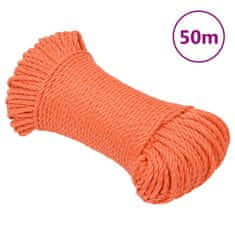 Greatstore Pracovní lano oranžové 3 mm 50 m polypropylen