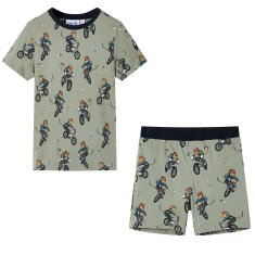 Greatstore Dětské pyžamo s krátkým rukávem světle khaki 128