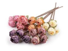 Kraftika 1ks růžová střední umělá růže vintage