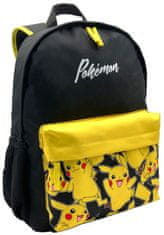 CurePink Batoh Pokémon: Pikachu (objem 18 litrů|31 x 42 x 14 cm) černá tkanina