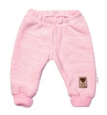 Baby Nellys Pletené kojenecké kalhoty Hand Made Baby Nellys, růžové, vel. 68/74 - 68-74 (6-9m)