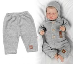 Baby Nellys Pletené kalhoty Hand Made Boy, Baby Nellys, šedé