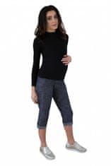 Be MaaMaa Těhotenské 3/4 kalhoty s elastickým pásem - černé, vel. M - L (40)