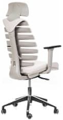 Mercury kancelářská židle FISH BONES PDH šedý plast, smetanová 26-61, 3D područky