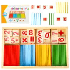 WOWO Montessori Výuková Sada Tyčinky pro Učení Počítání s Počítadly a Čísly