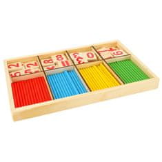 WOWO Montessori Výuková Sada Tyčinky pro Učení Počítání s Počítadly a Čísly