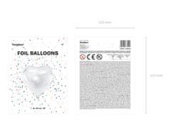 WOWO Bílý Fóliový Balónek ve tvaru Srdce, 45 cm - Dekorace pro Oslavy a Svátky