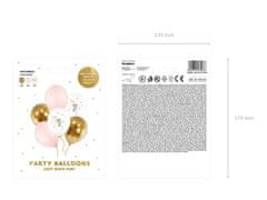 WOWO Pastelové Narozeninové Balónky v Odstínech Pale Pink a Bílého Zlata, 30cm, 5 Kusů