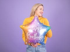 WOWO Barevný Fóliový Balónek Happy Birthday Star 40 cm - Dekorace pro Oslavy