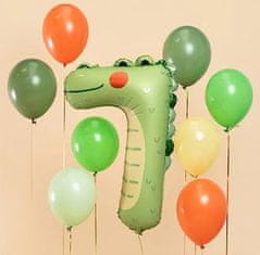 WOWO Fóliový Narozeninový Balónek s Motivem Krokodýla - Číslo 7, Velikost 49x73 cm