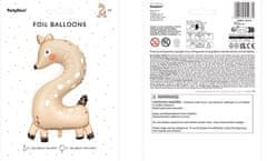 WOWO Fóliový Narozeninový Balónek s Motivem Jelena, Číslo 2, Rozměry 50x88 cm