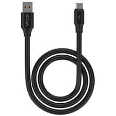 WOWO Černý Kabel USB na USB-C, 120W 3A, Délka 1m - Vysoký Výkon a Rychlé Nabíjení