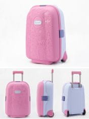 WOWO Růžový dětský cestovní kufr na kolečkách - Příruční zavazadlo pro děti