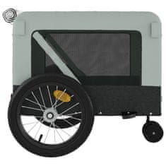 Greatstore Vozík za kolo pro psa šedý a černý oxfordská tkanina a železo