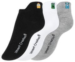 Vincent Creation® Vincent Creation Ponožky dámské kotníčkové s výšivkou - 3 páry