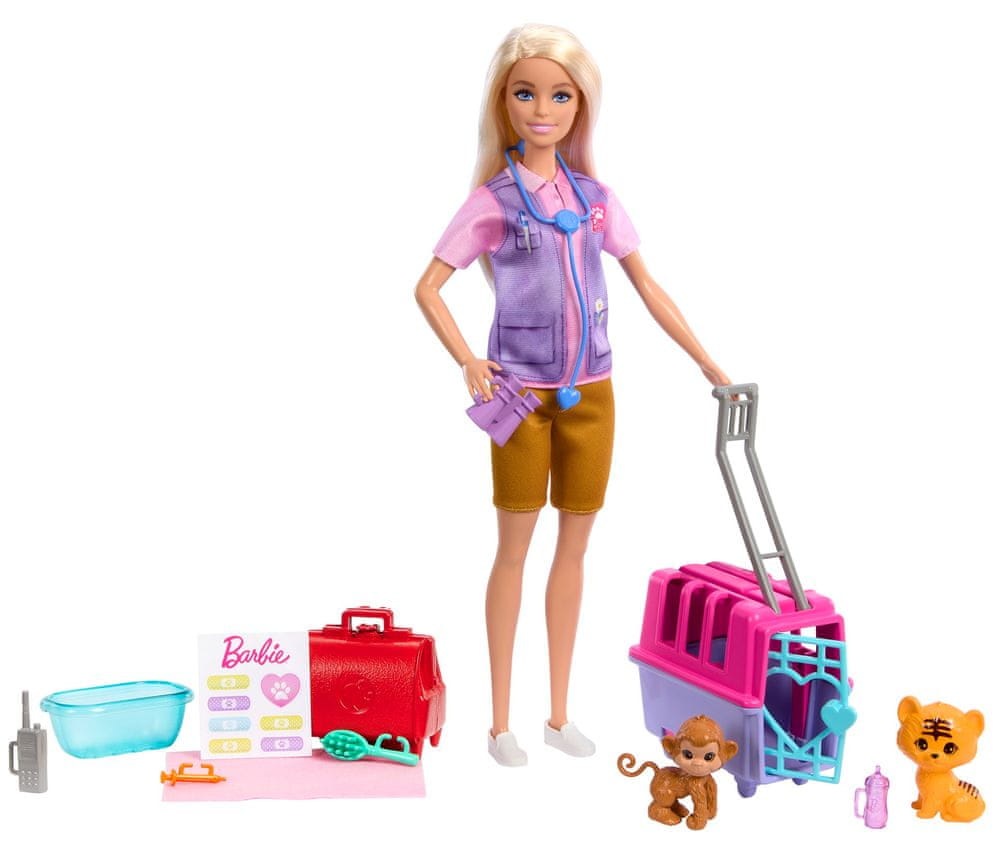 Levně Mattel Barbie Panenka zachraňuje zvířátka - blondýnka HRG50