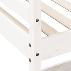 Greatstore Patrová postel se stolem bílá 90 x 190 cm masivní borovice