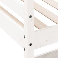 shumee Patrová postel se stolem bílá 75 x 190 cm masivní borovice