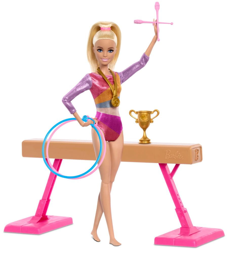 Levně Mattel Barbie Gymnastka na kladině HRG52