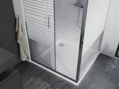 Mexen Apia sprchový kout posuvný 100x100, sklo transparent/pruhy, chrom + vanička (840-100-100-01-20-4010)